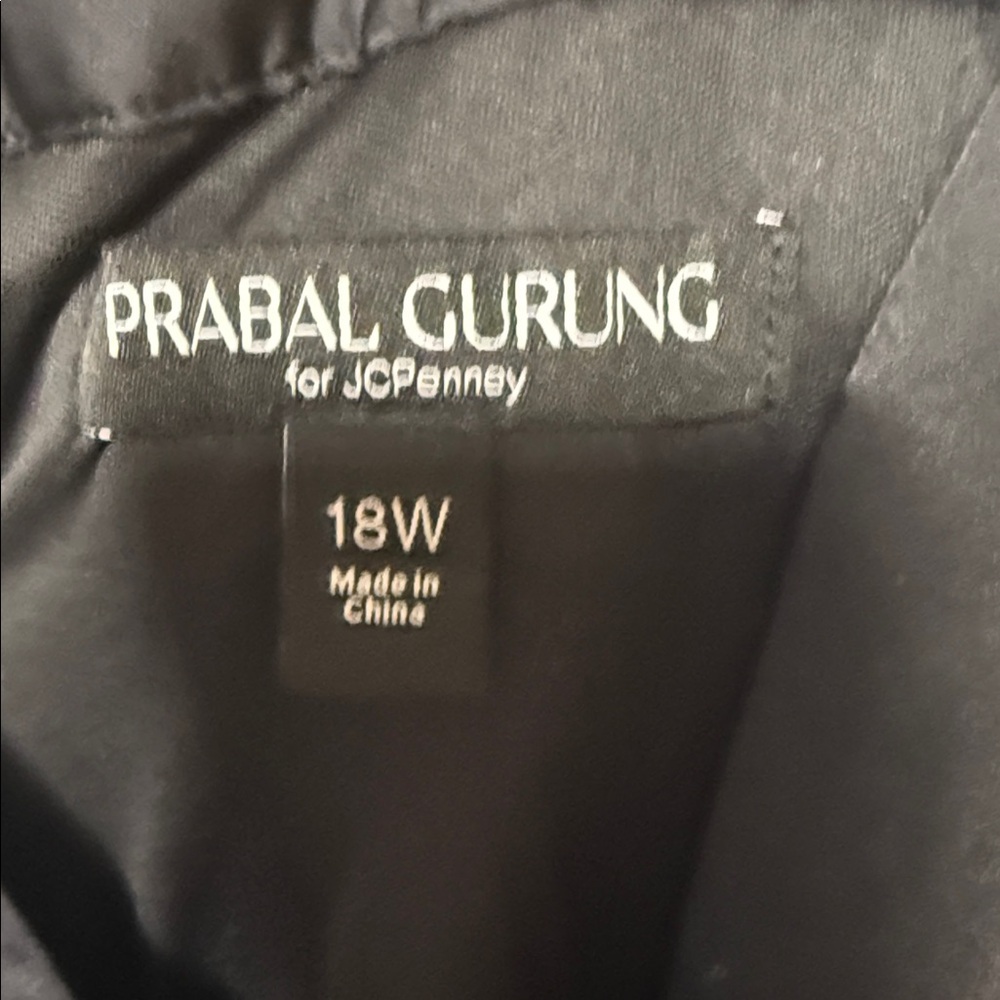 NWOT Prabal Gurung Collab black cross chest bow back sequin cocktail gown 18W - Picture 8 of 13